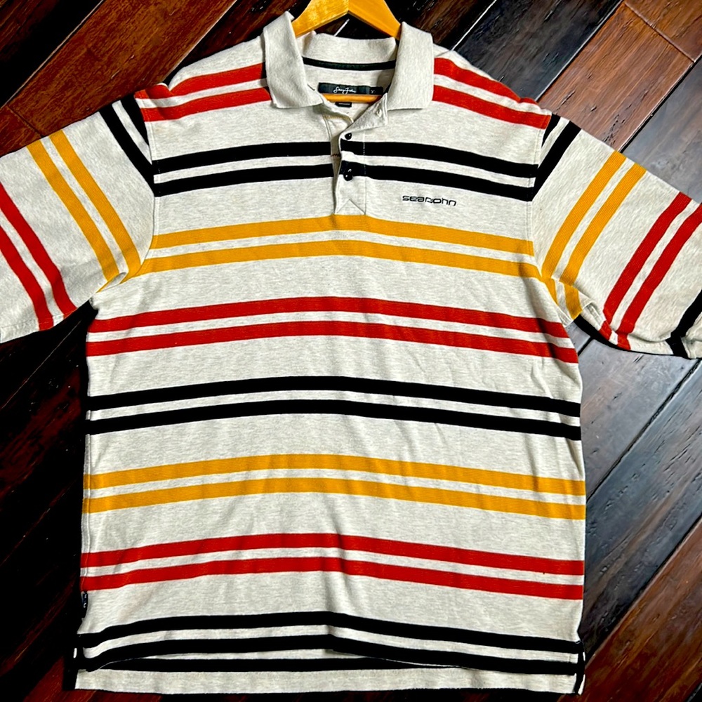 Sean John Sz XXL multi colored stripped Polo Shirt